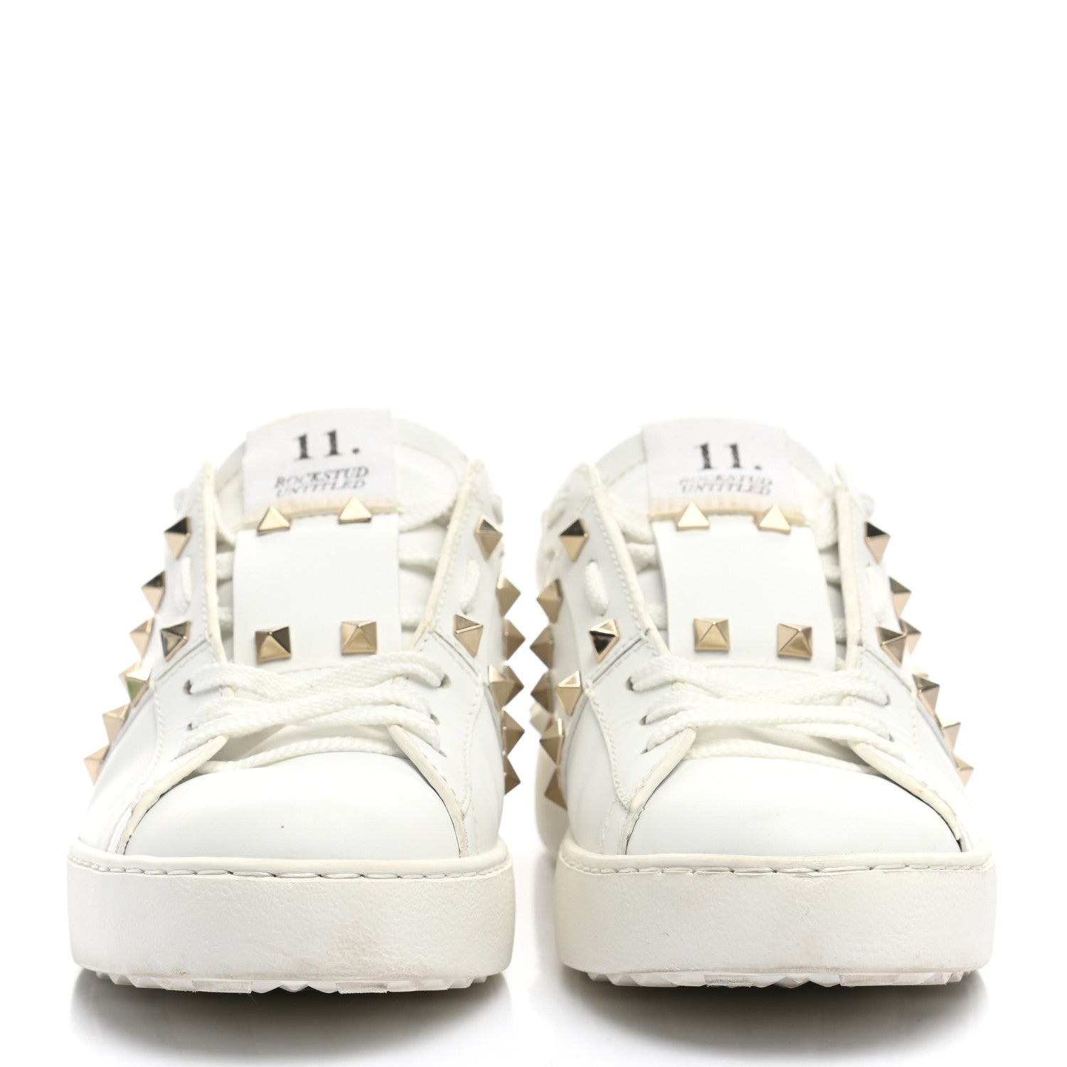 Valentino Garavani Calfskin Rockstud Untitled Open Sneakers 38 White 2 of 13