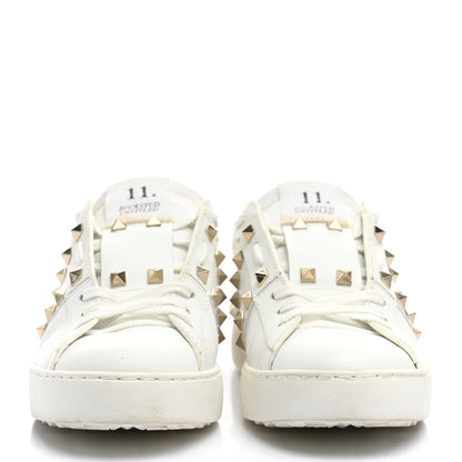 Valentino Garavani Calfskin Rockstud Untitled Open Sneakers 38 White 2 of 13