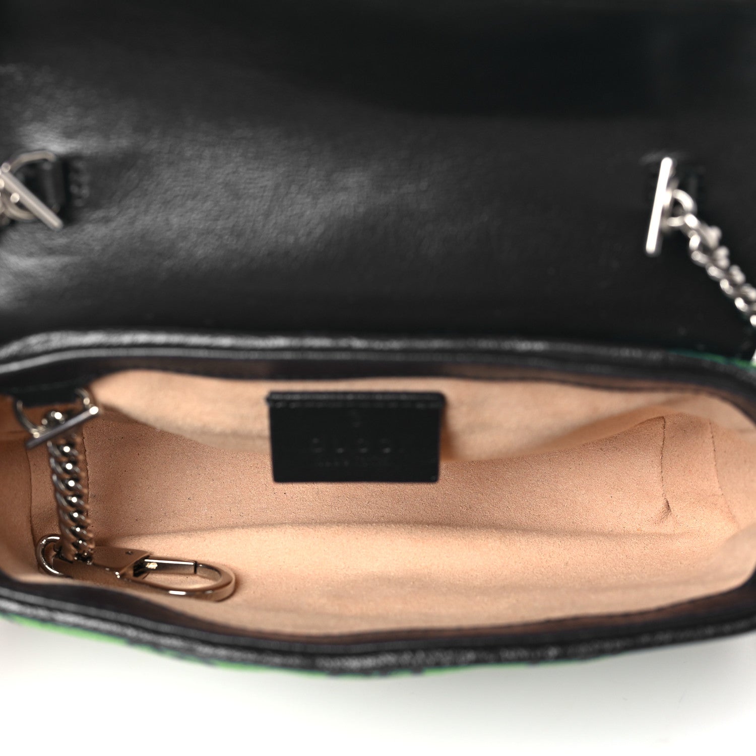 Gucci Monogram Multicolor Matelasse Diagonal Super Mini GG Marmont Shoulder Bag Green Blue 5 of 9