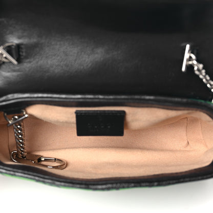 Gucci Monogram Multicolor Matelasse Diagonal Super Mini GG Marmont Shoulder Bag Green Blue 5 of 9