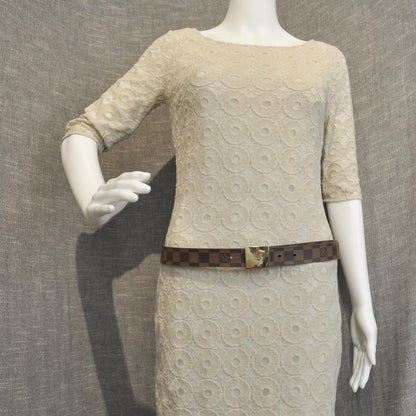 Louis Vuitton Damier Ebene LV Paris Belt Gold 2 of 8