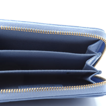Chanel Lambskin Quilted Zip Around Coin Purse Wallet Light Blue 4 of 4