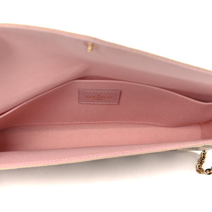 Louis Vuitton Damier Azur Pochette Felicie Chain Wallet Rose Ballerine 5 of 12