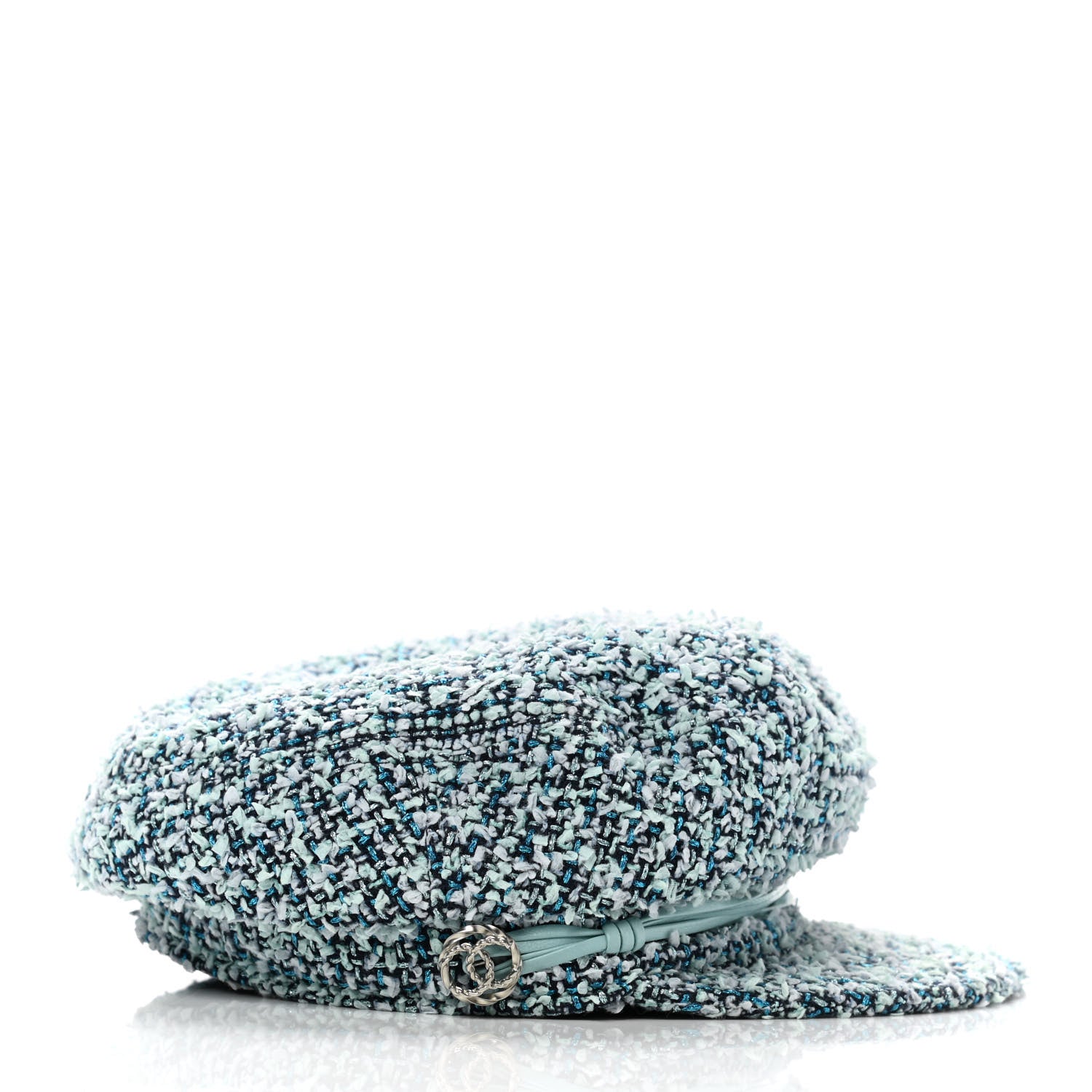 Chanel Metallic Tweed Lambskin CC Cap M Black Blue Multicolor 5 of 9