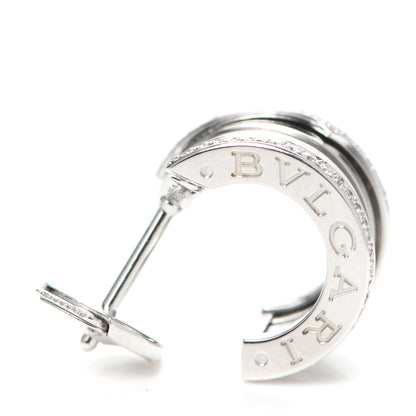 Bulgari 18K White Gold Diamond B.Zero1 Hoop Earrings 4 of 4
