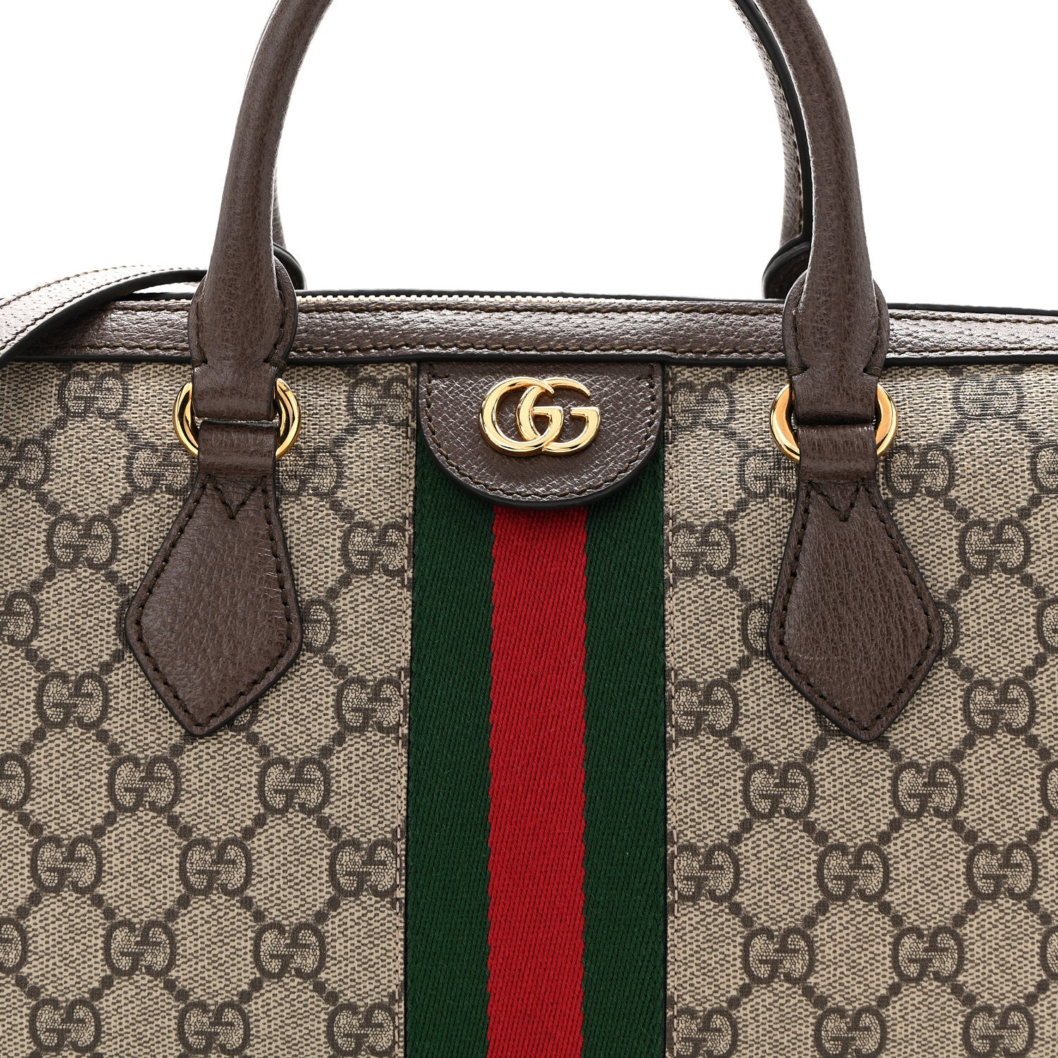 Gucci GG Supreme Monogram Web Medium Ophidia Boston Brown 8 of 10