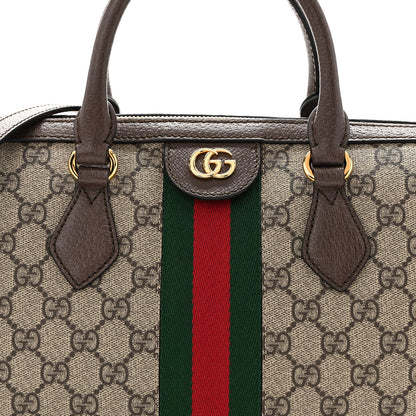 Gucci GG Supreme Monogram Web Medium Ophidia Boston Brown 8 of 10