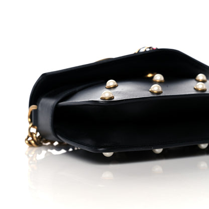 Gucci Nappa Pearl Studded Mini Queen Margaret Broadway Shoulder Bag Black 10 of 14