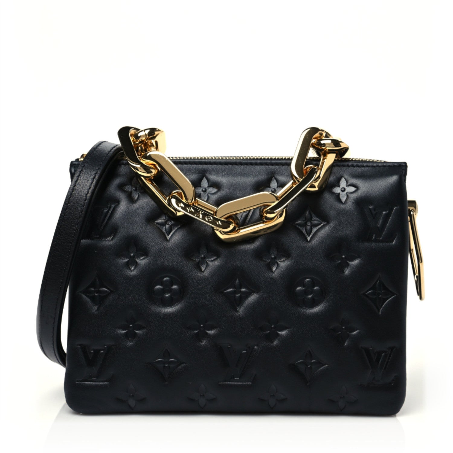 Louis Vuitton Lambskin Embossed Monogram Coussin BB Black 1 of 7