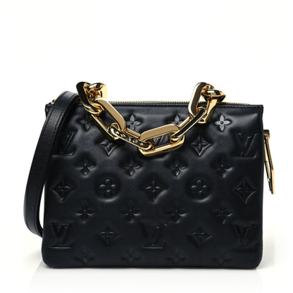 Louis Vuitton Lambskin Embossed Monogram Coussin BB Black 1 of 7