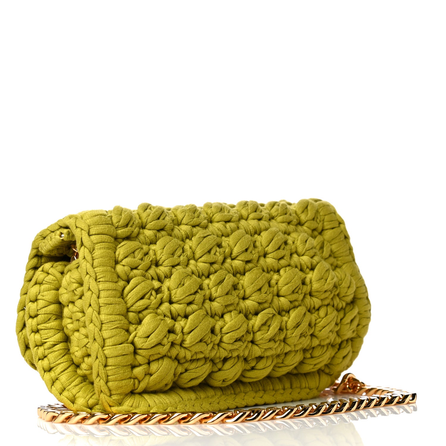 Bottega Veneta Jersey Crochet Shoulder Bag Kiwi 3 of 9