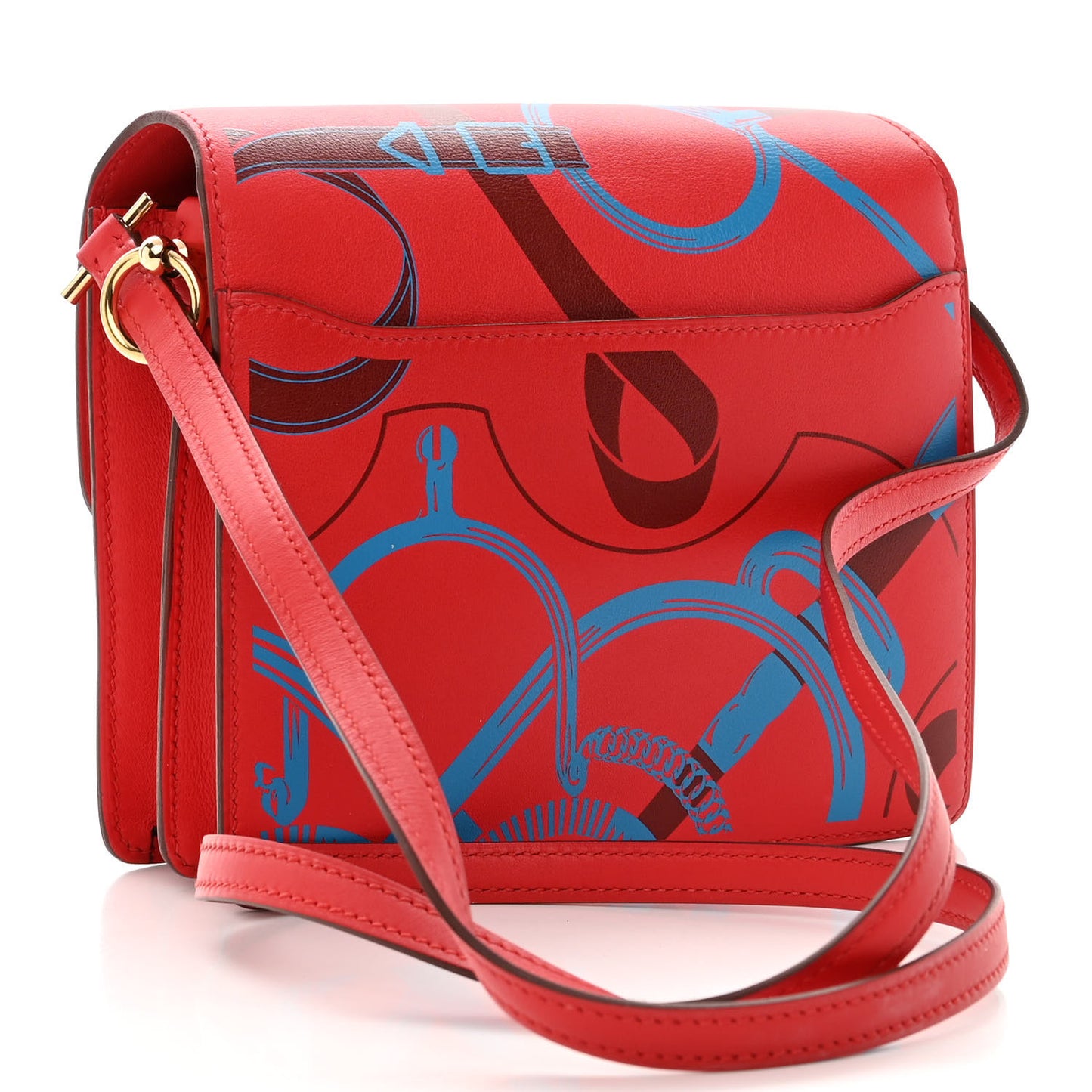 Swift Printed Eperon d'Or Mini Sac Roulis Rouge De Coeur Bleu Frida Rouge H