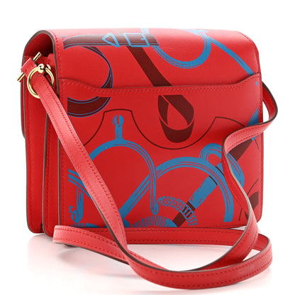 Hermes Swift Printed Eperon d'Or Mini Sac Roulis Rouge De Coeur Bleu Frida Rouge H 3 of 13