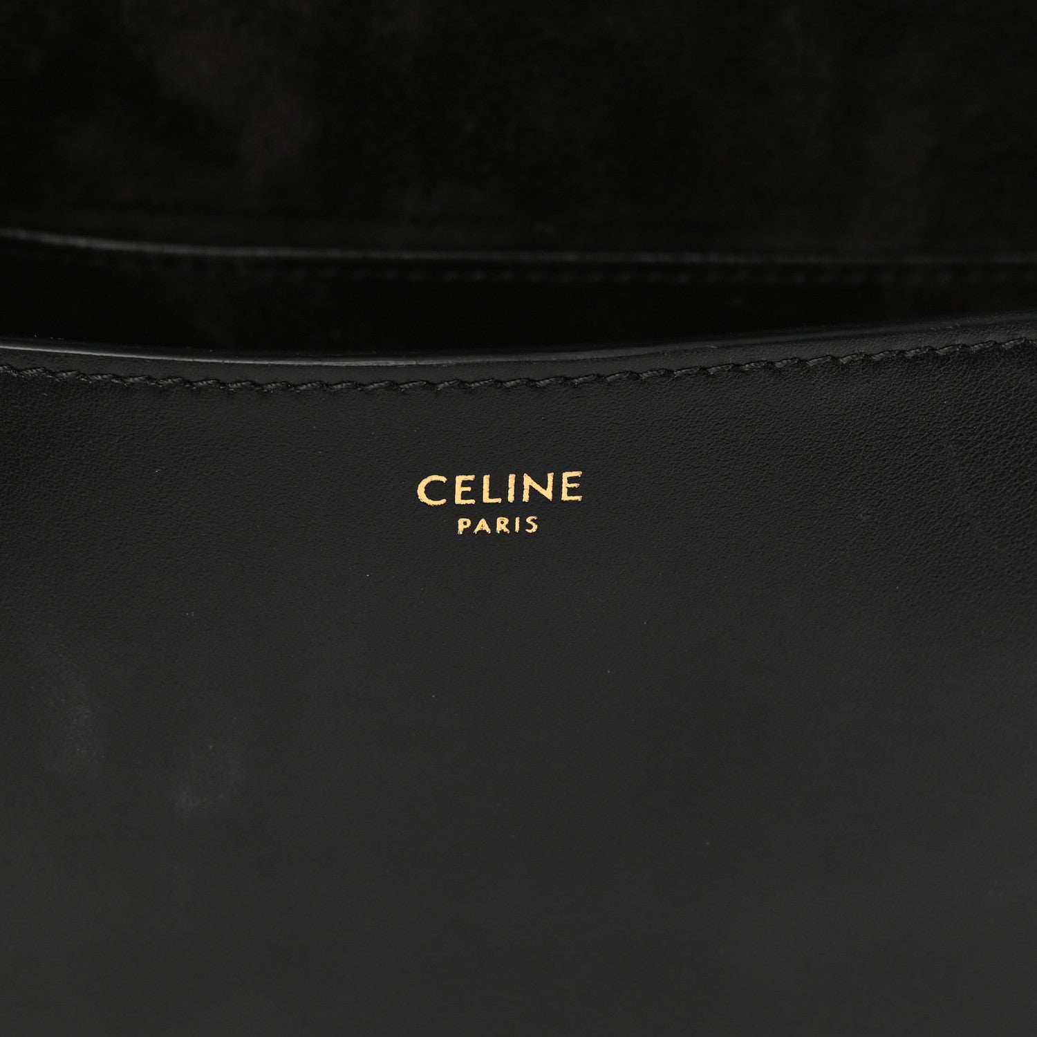 Celine Smooth Calfskin Cuir Triomphe Folco Crossbody Bag Black 6 of 17