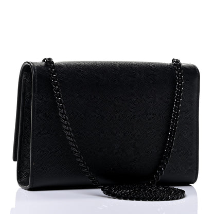 Saint Laurent Grain De Poudre Small Monogram Kate Satchel Black 2 of 4