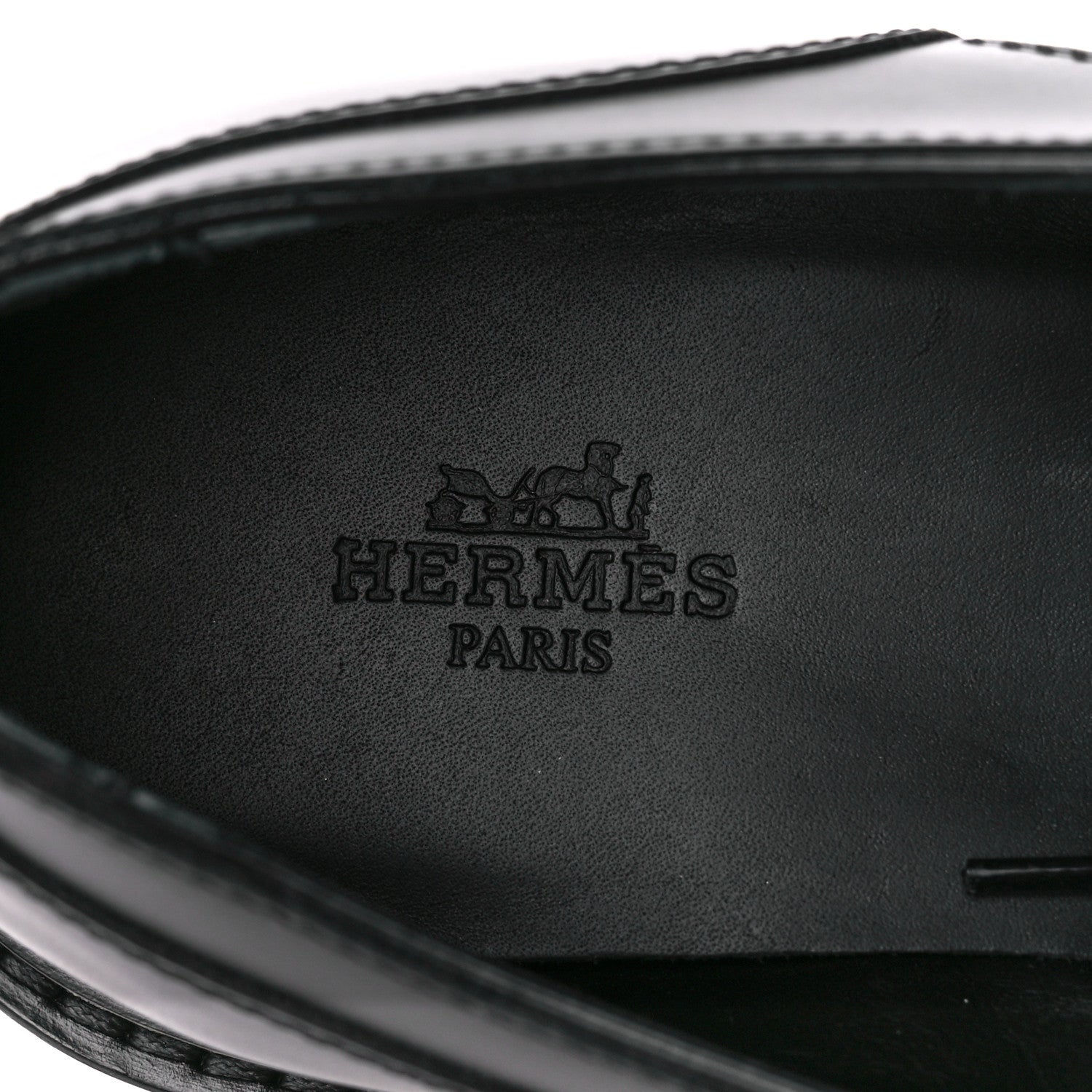 Hermes Glossed Calfskin First Oxford 37 Black 7 of 10