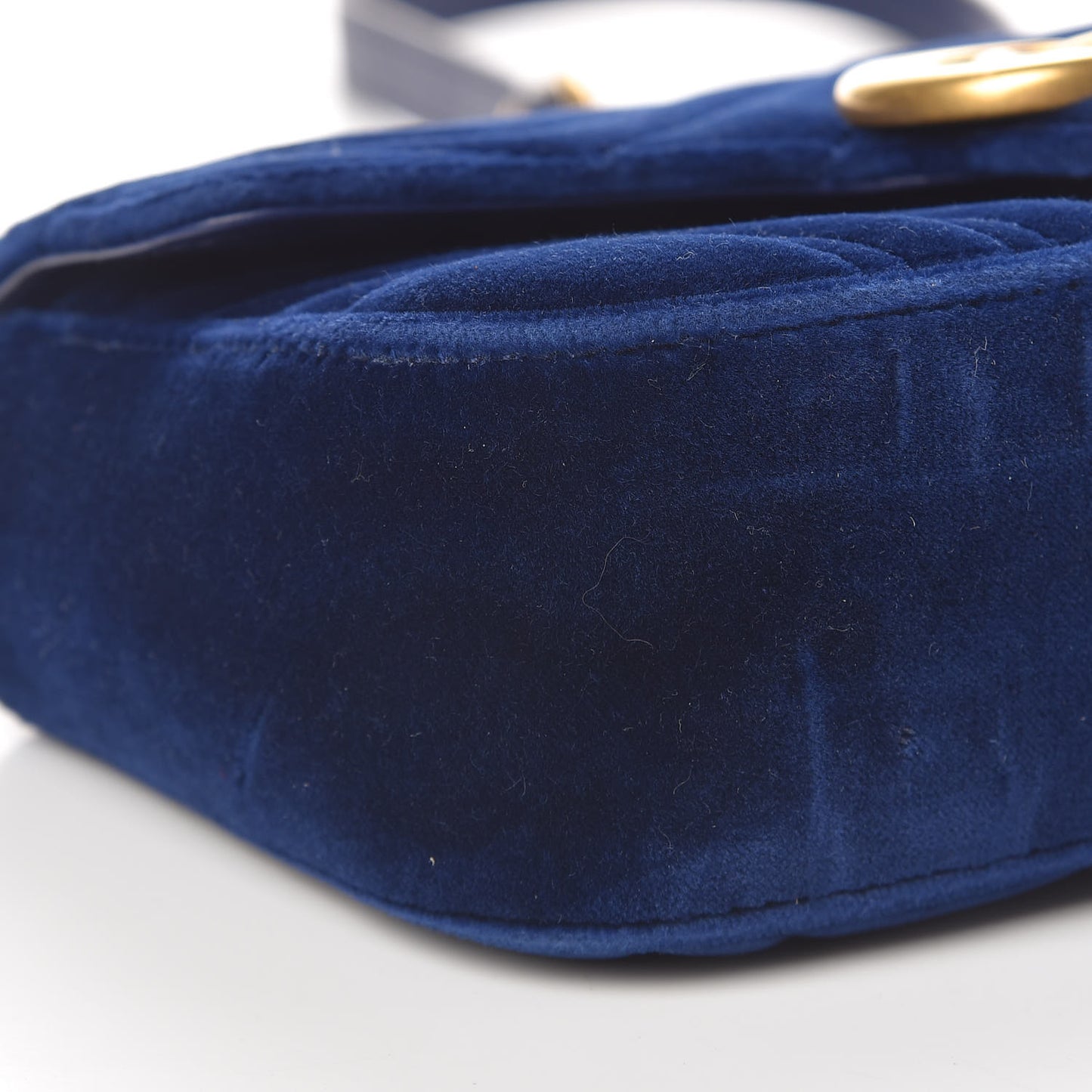 Velvet Matelasse Mini GG Marmont Shoulder Bag Cobalt Blue