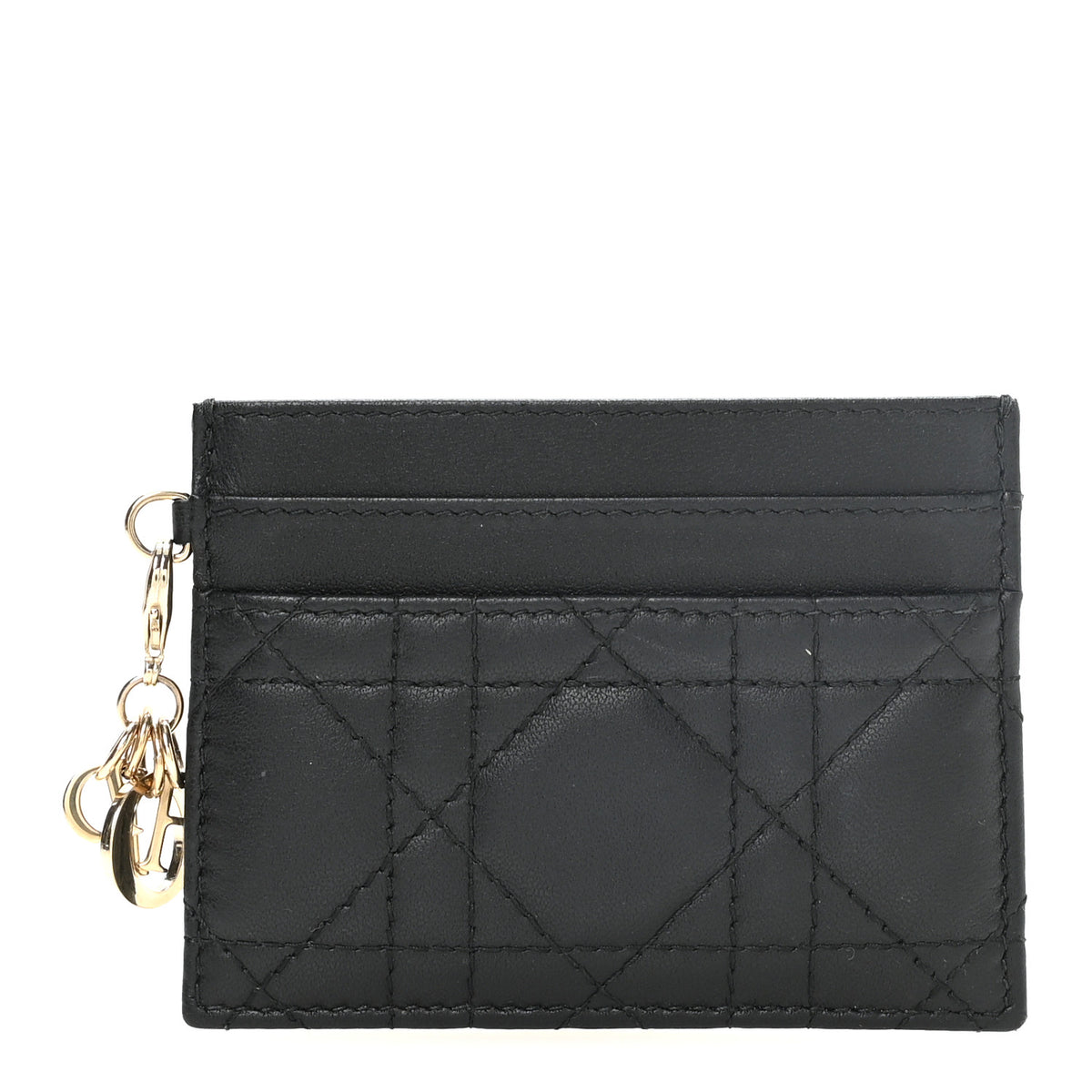 Christian Dior Lambskin Cannage Lady Dior Card Holder Black 1 of 7