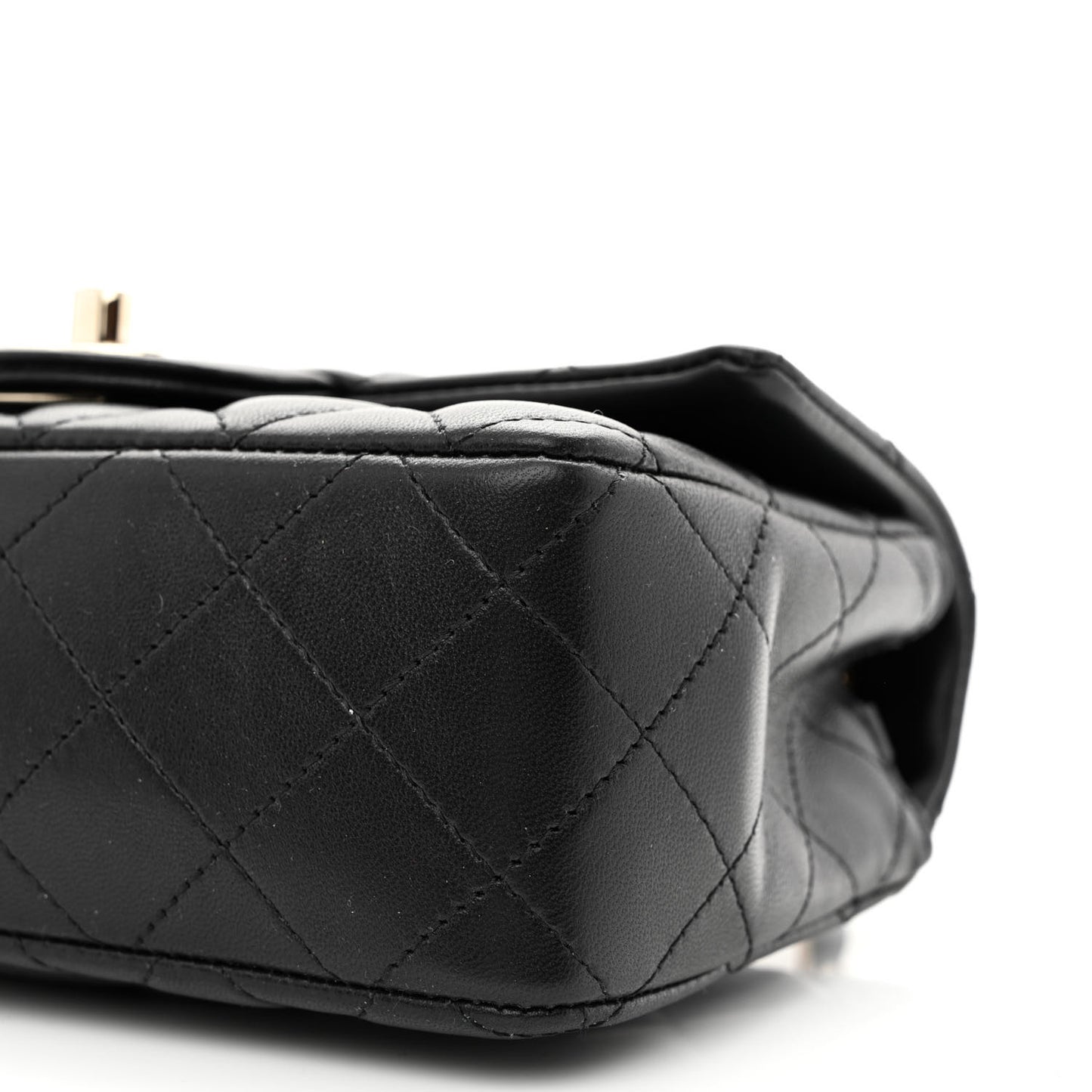 Lambskin Quilted Mini Rectangular Flap Black