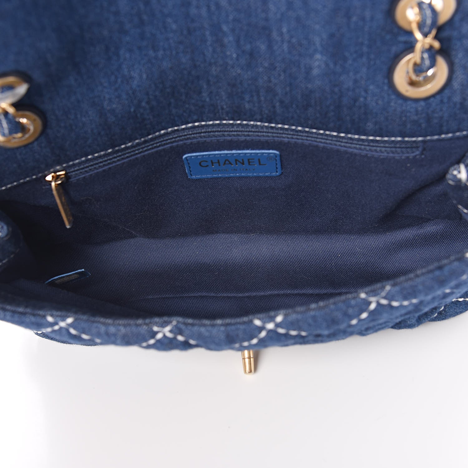 Chanel Denim Quilted Medium Denim Trip Single Flap Blue 5 of 11