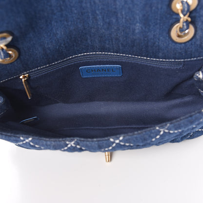 Chanel Denim Quilted Medium Denim Trip Single Flap Blue 5 of 11