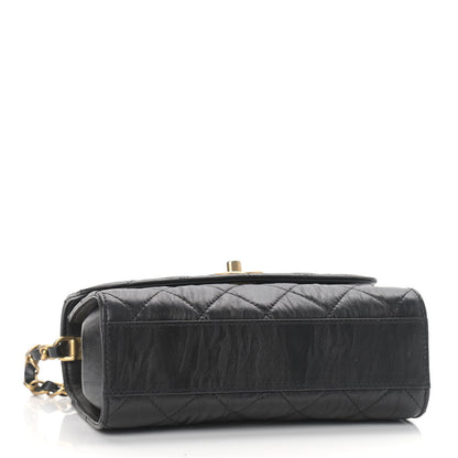 Chanel Crumpled Lambskin Quilted Mini CC Links Top Handle Flap Black 4 of 9