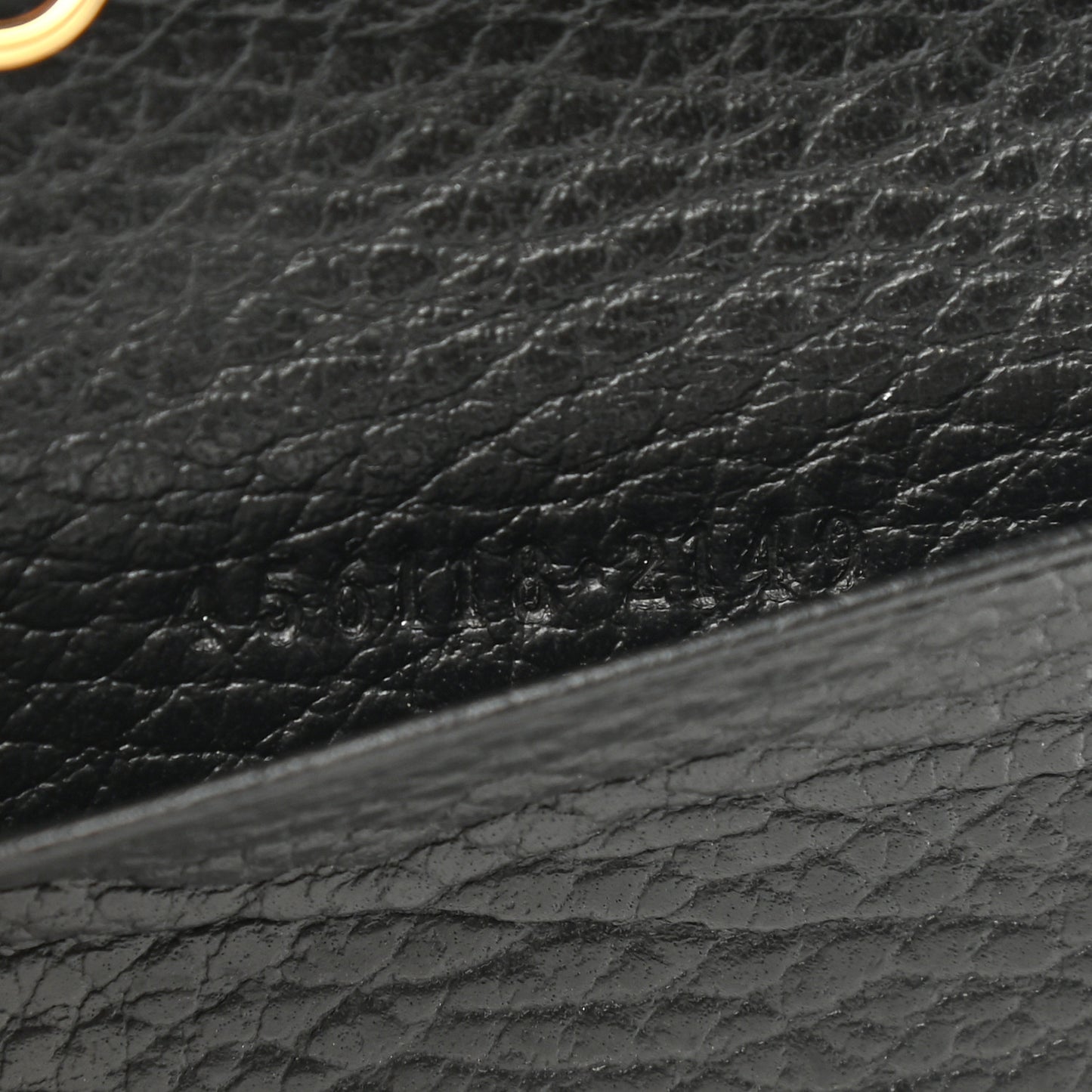 Pebbled Calfskin GG Marmont 6 Key Holder Black