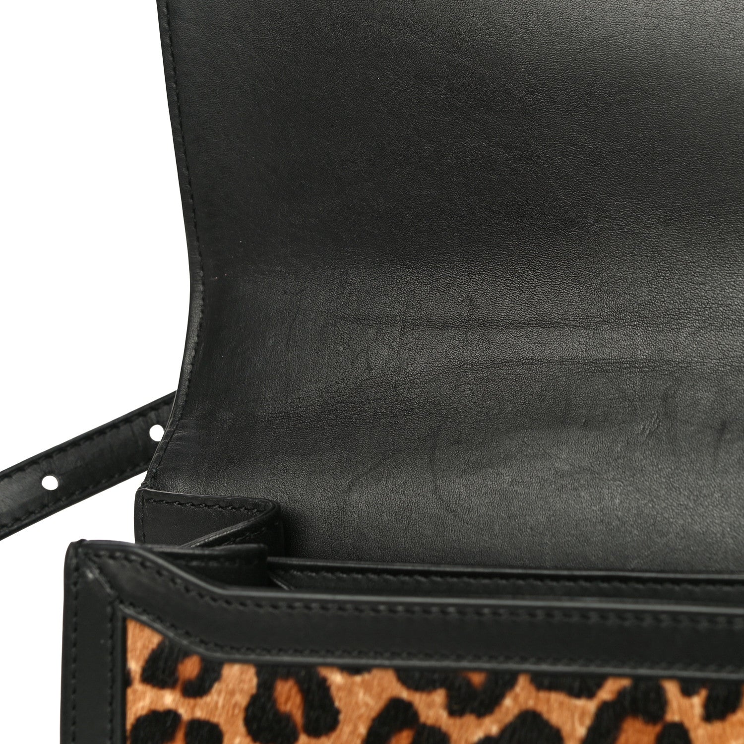 Loewe Calfskin Pony Hair Leopard Print Medium Barcelona Shoulder Bag Black 7 of 11