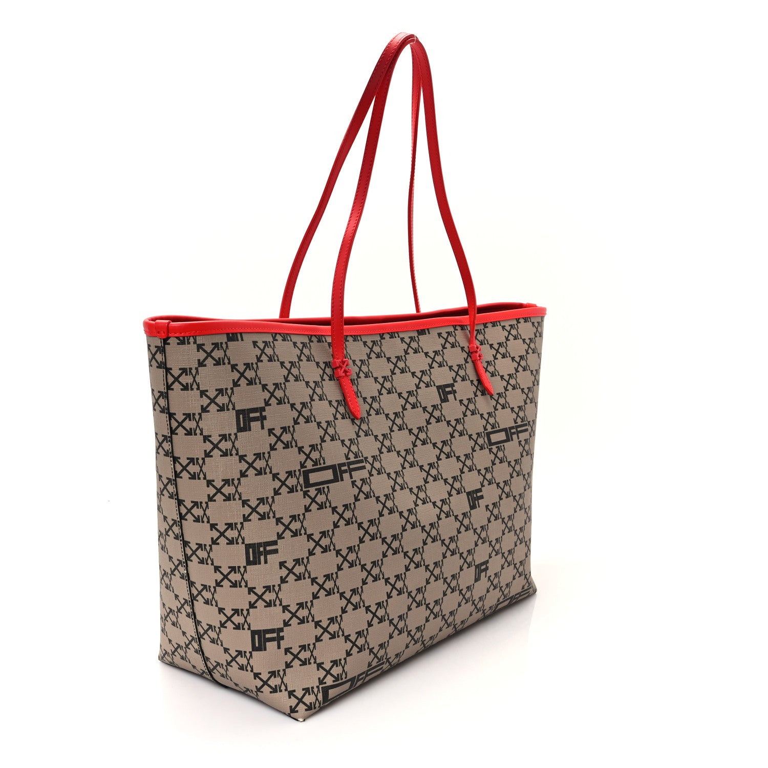 Off-White Coated Canvas Arrow Print Day Off Tote Bag Beige 4 of 12