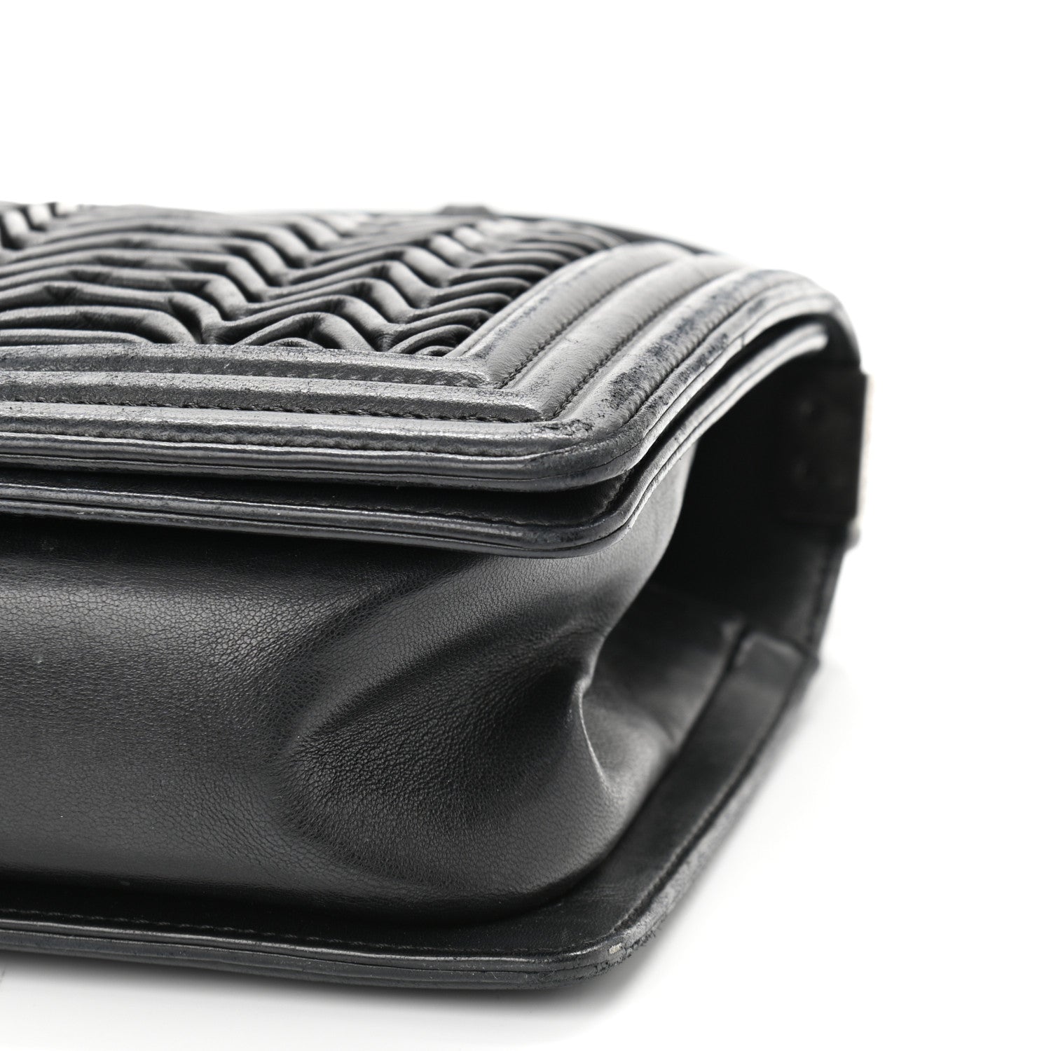 Chanel Lambskin Pleated Medium Boy Flap Black 10 of 12