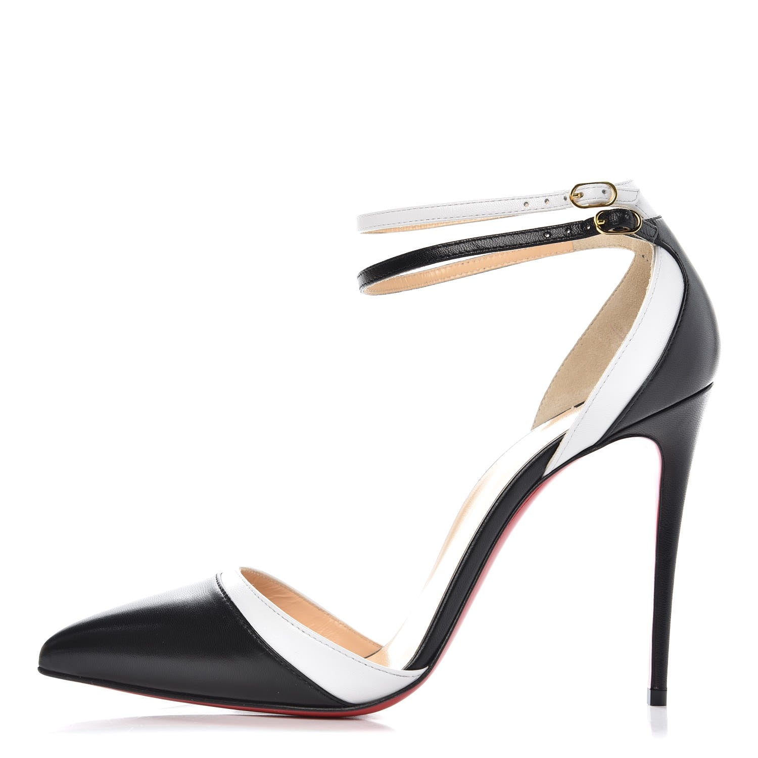 Christian Louboutin Kid Uptown Double 100 Pumps 39.5 Black Latte 1 of 8