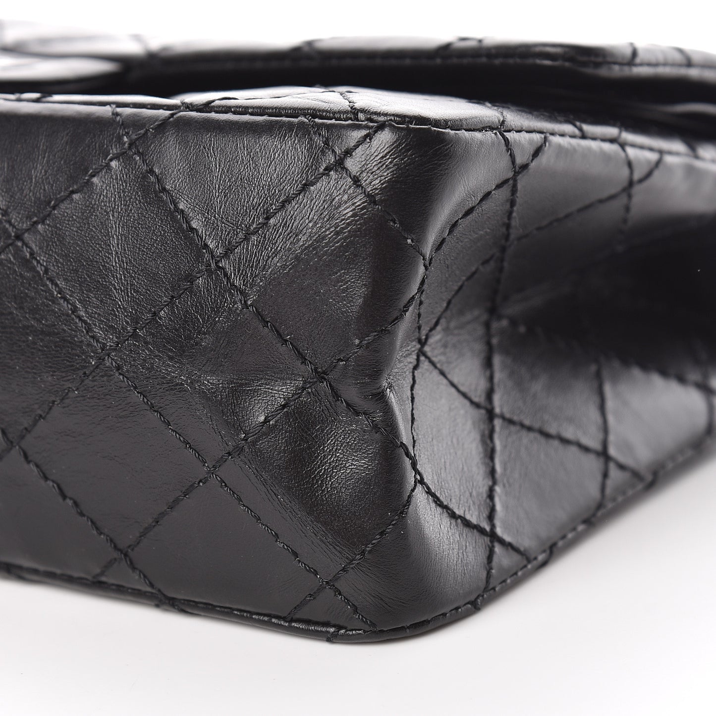 Aged Calfskin Quilted 2.55 Reissue 225 Flap So Black