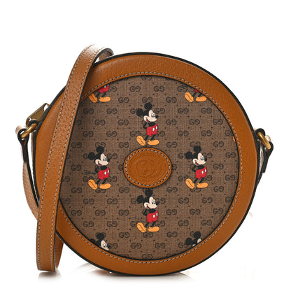 Gucci X DISNEY Mini Vintage GG Supreme Monogram Mickey Mouse Round Shoulder Bag Beige Vintage Sun Oil 1 of 8