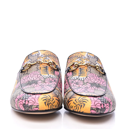 Gucci GG Supreme Monogram Bengal Womens Princetown Slippers 37 Beige Crop Pink 2 of 11