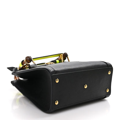 Gucci Wonka Grain Calfskin Mini Diana Tote Bag Black Yellow Fluo 4 of 12