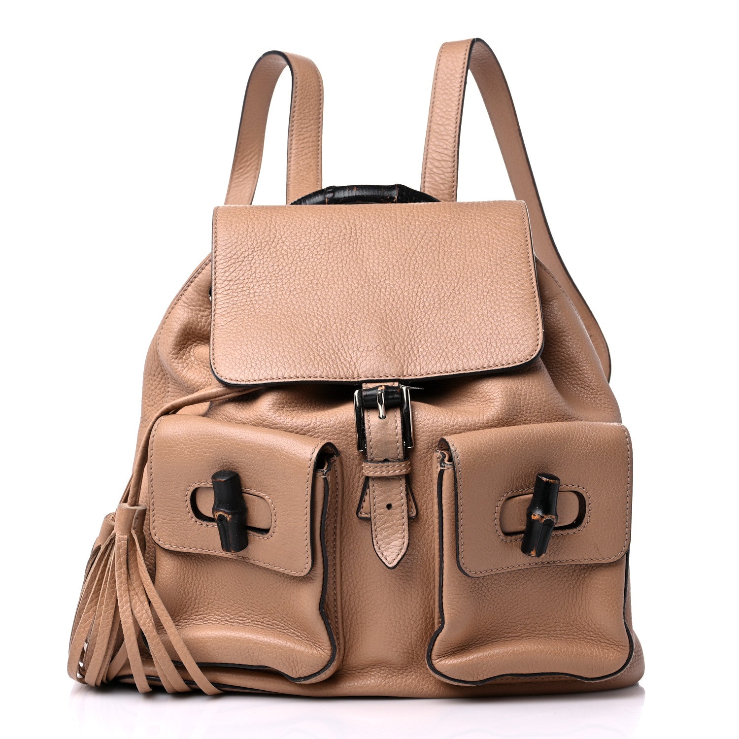 Gucci Cellarius Calfskin Medium Bamboo Backpack Camelia 3 of 19