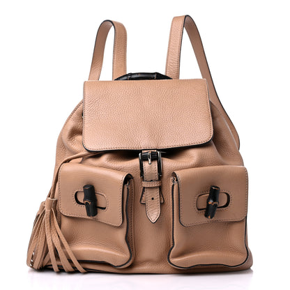 Gucci Cellarius Calfskin Medium Bamboo Backpack Camelia 3 of 19