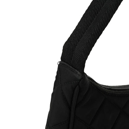 Prada Tessuto Nylon Stitched Shoulder Bag Black 12 of 13