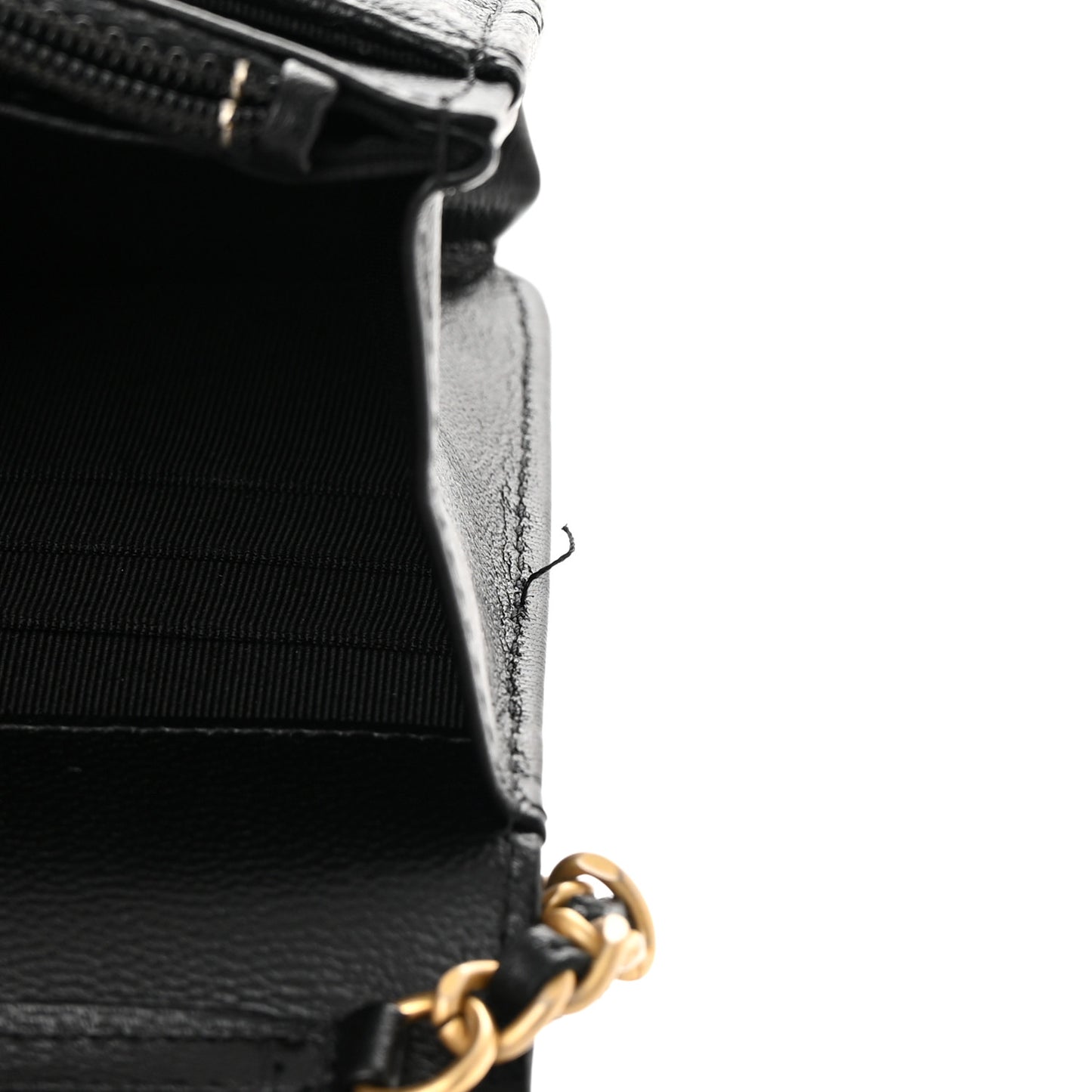 Goatskin Quilted Quilted Like A Wallet Wallet On Chain WOC Black