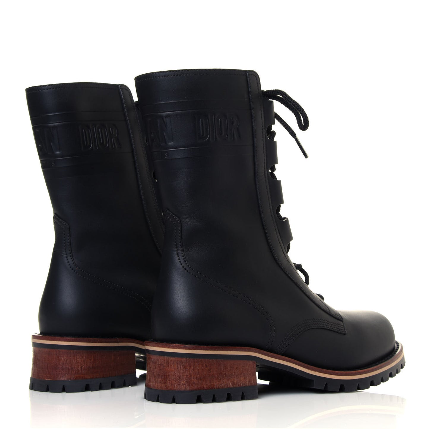 Calfskin Dior Quest 35mm Hiking Boots 38.5 Black