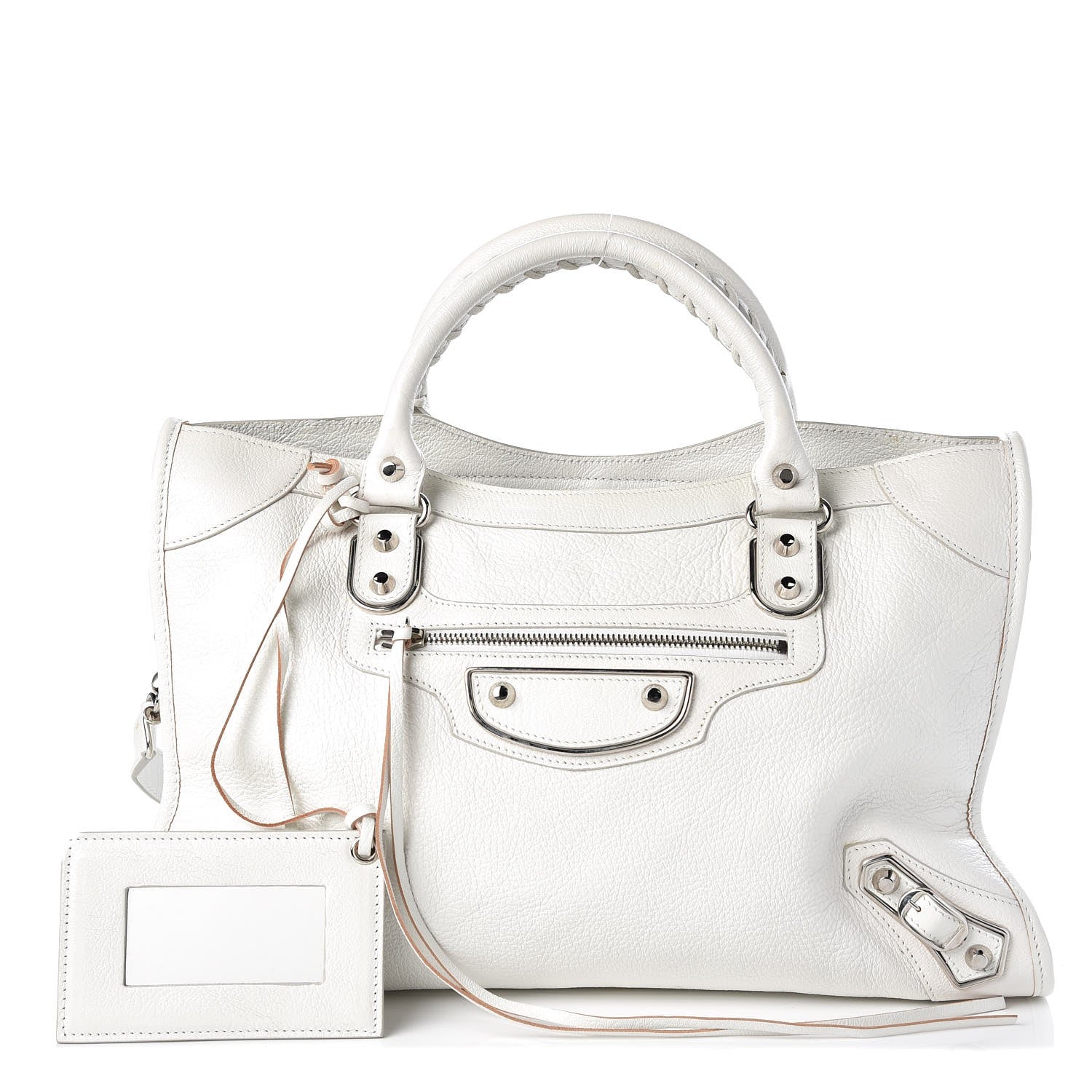 Balenciaga Chevre Silver Metallic Edge Hardware City White 1 of 12