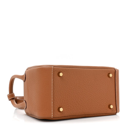 Hermes Taurillon Clemence Mini Lindy 20 Gold 4 of 10