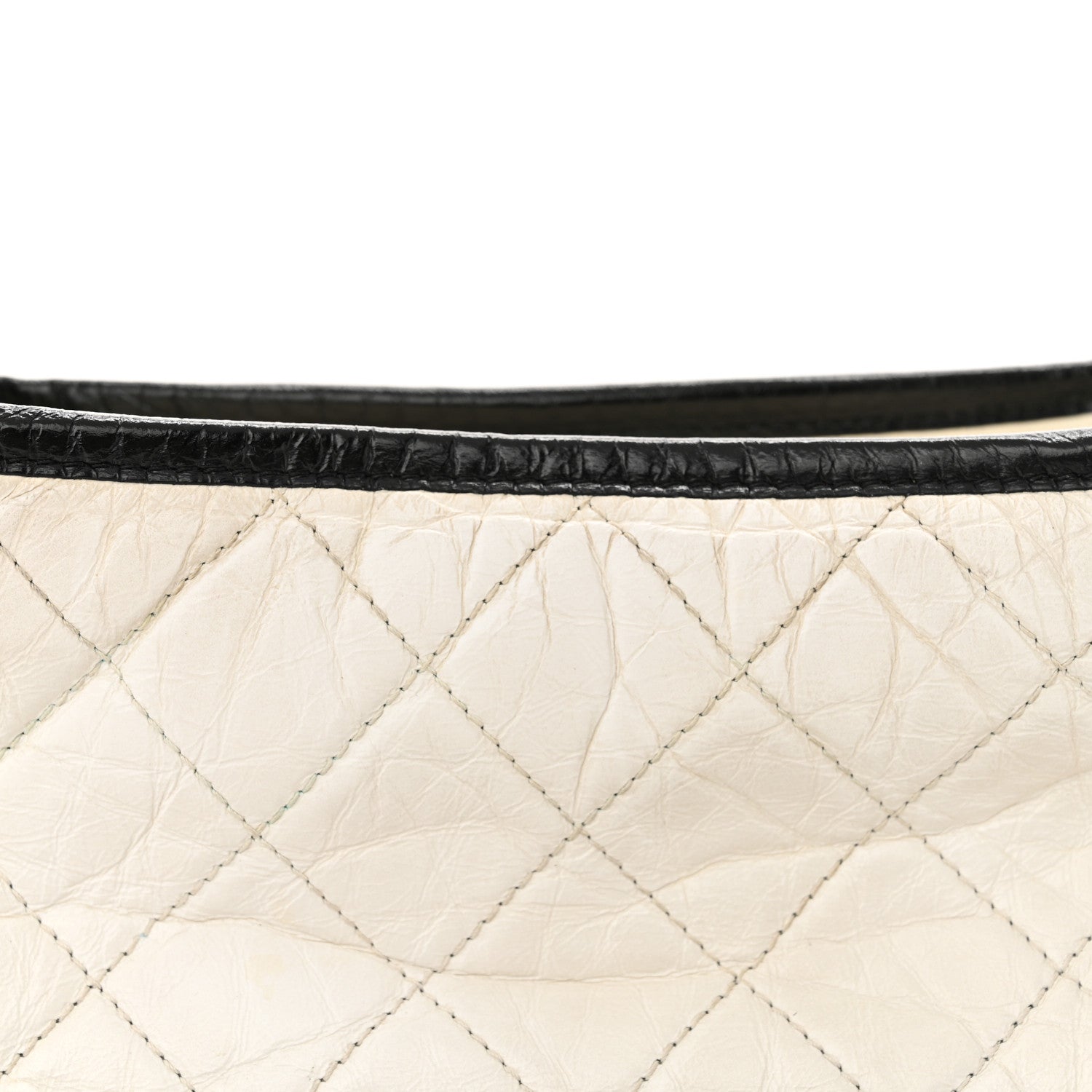 Chanel Aged Calfskin Quilted Small Gabrielle Hobo Black White 11 of 14