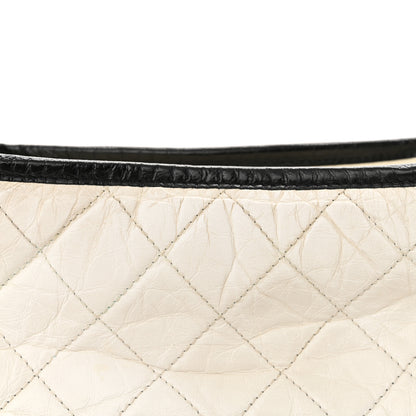Chanel Aged Calfskin Quilted Small Gabrielle Hobo Black White 11 of 14