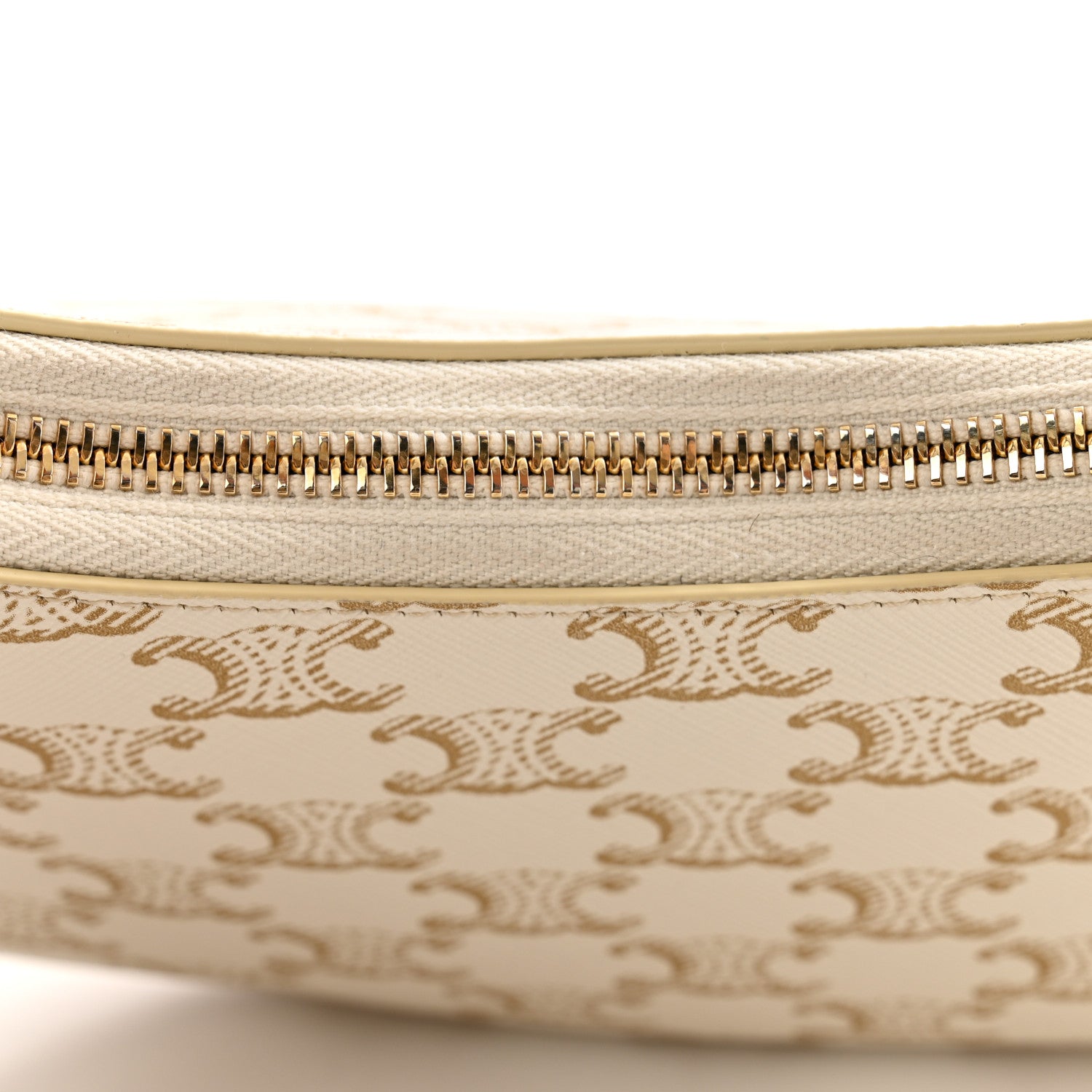 Celine Canvas Calfskin Ava Triomphe Shoulder Bag White 13 of 13