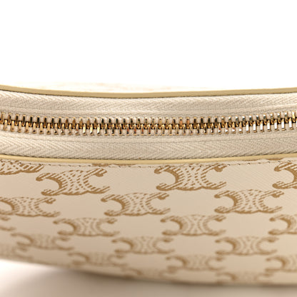 Celine Canvas Calfskin Ava Triomphe Shoulder Bag White 13 of 13