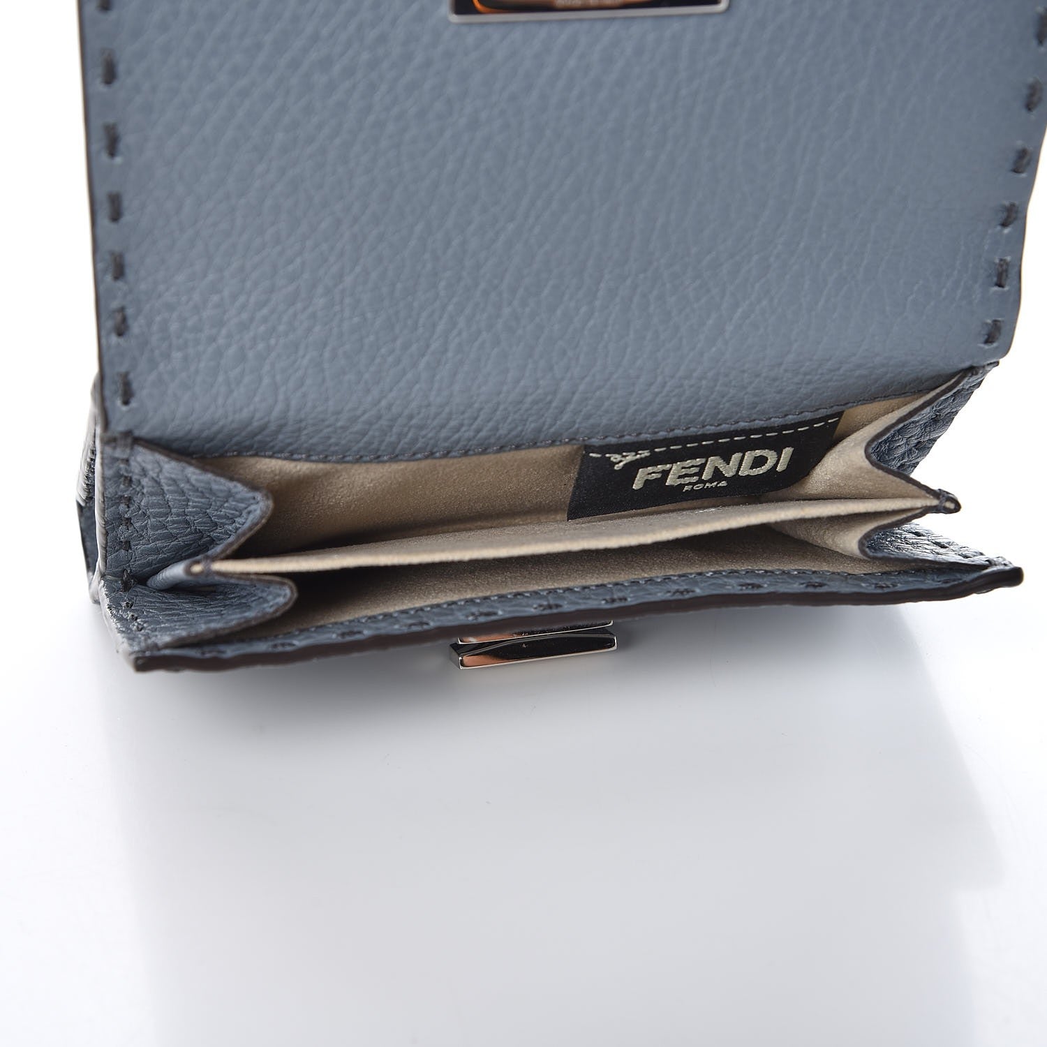 Fendi Cuoio Romano Selleria Medium Peekaboo Wallet Nube 7 of 12
