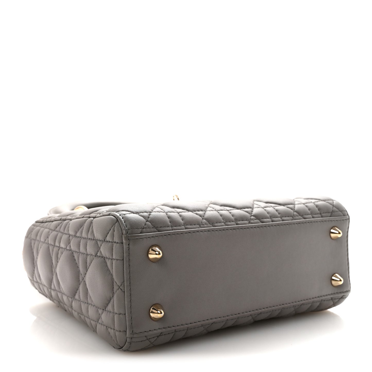 Lambskin Cannage Small Lucky Badges My Lady Dior Grey