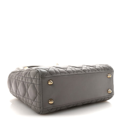 Christian Dior Lambskin Cannage Small Lucky Badges My Lady Dior Grey 4 of 9