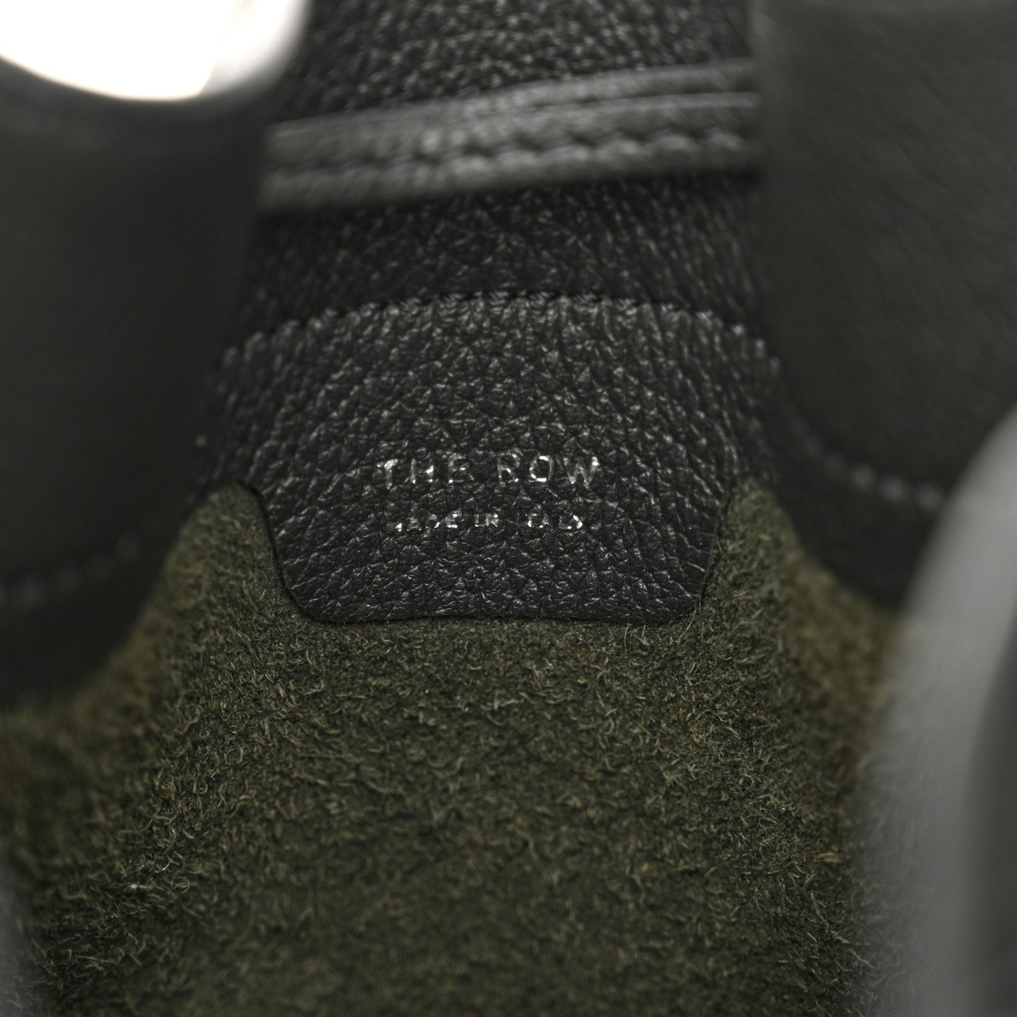 Grained Calfskin Drawstring Pouch Grey